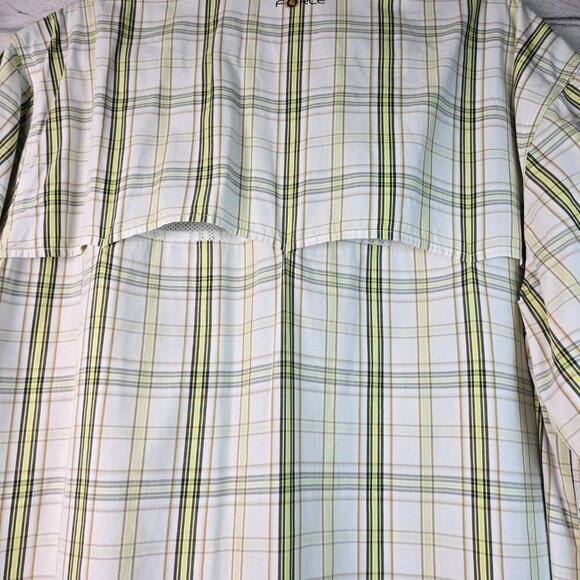 CARHARTT FORCE RELAXED FIT SHORT SLEEVE BUTTON DOWN SIZE XL WHITE GREEN YELLOW - Picture 6 of 8